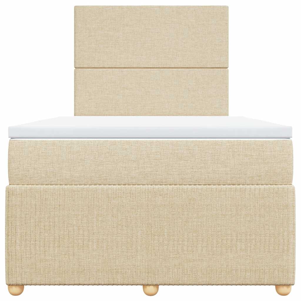 Giroletto a Molle con Materasso Crema 120x200 cm in Tessuto