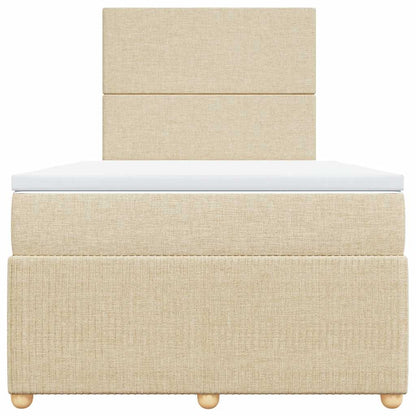 Giroletto a Molle con Materasso Crema 120x200 cm in Tessuto