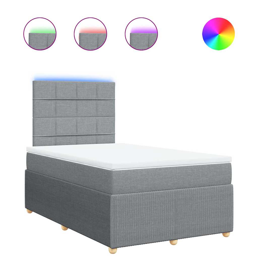 Giroletto a Molle con Materasso Grigio Chiaro 120x200cm Tessuto | homemem39