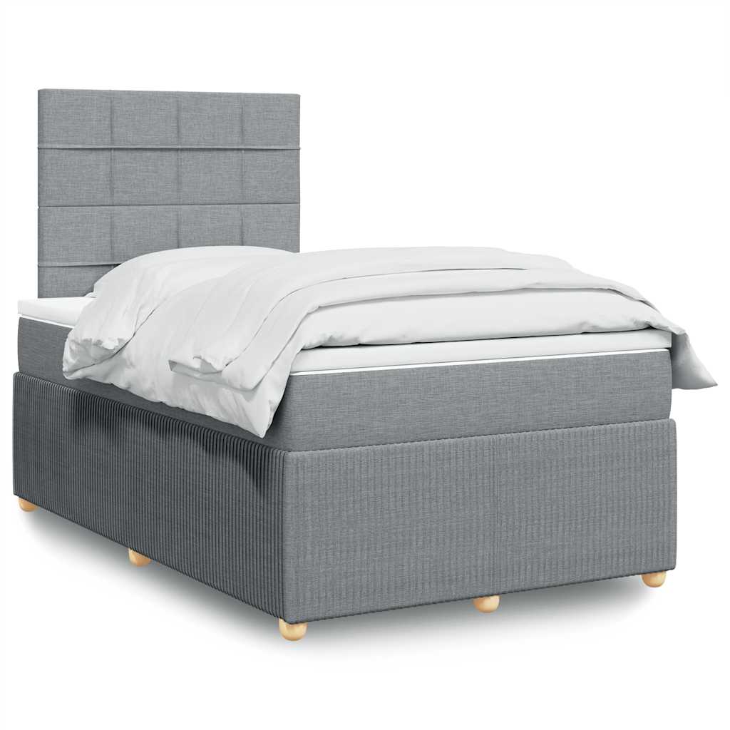 Giroletto a Molle con Materasso Grigio Chiaro 120x200cm Tessuto | homemem39