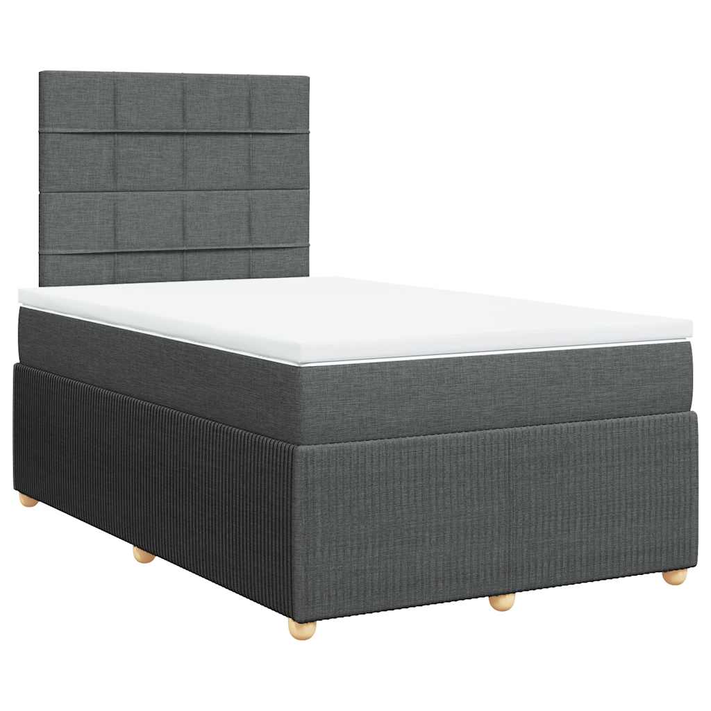 Giroletto a Molle con Materasso Grigio Scuro 120x200 cm Tessuto | homemem39