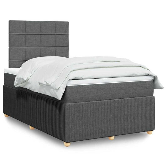 Giroletto a Molle con Materasso Grigio Scuro 120x200 cm Tessuto | homemem39