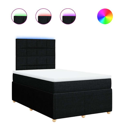 Giroletto a Molle con Materasso Nero 120x200 cm in Tessuto