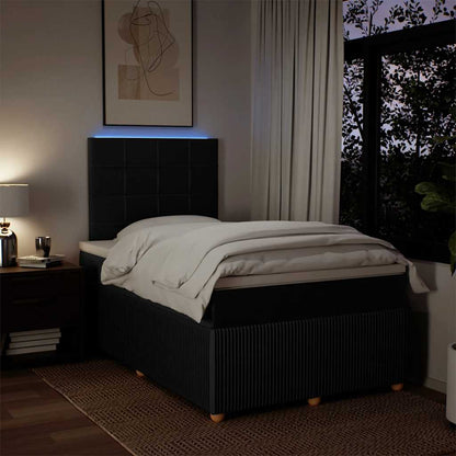 Giroletto a Molle con Materasso Nero 120x200 cm in Tessuto