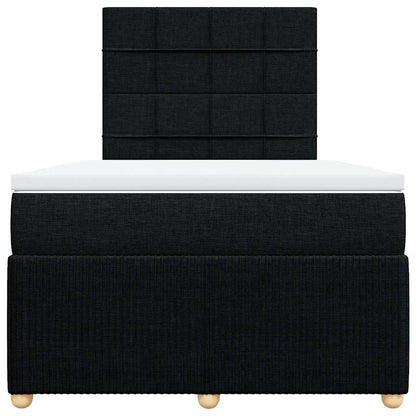 Giroletto a Molle con Materasso Nero 120x200 cm in Tessuto