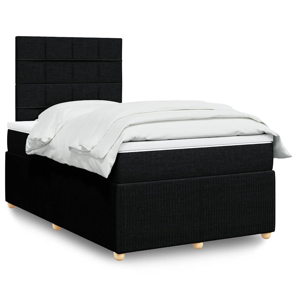 Giroletto a Molle con Materasso Nero 120x200 cm in Tessuto