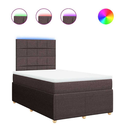 Giroletto a Molle con Materasso Marrone Scuro 120x200cm Tessuto | homemem39