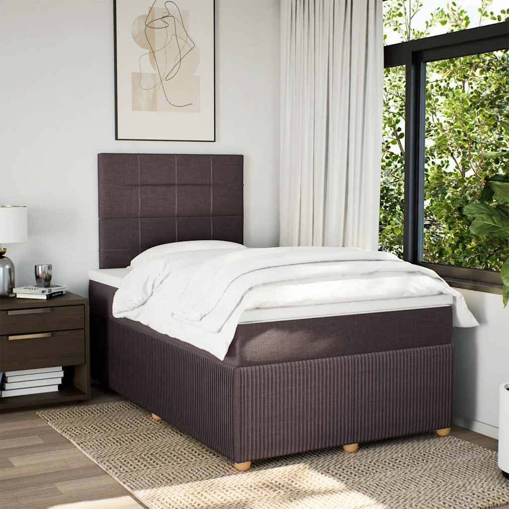 Giroletto a Molle con Materasso Marrone Scuro 120x200cm Tessuto | homemem39