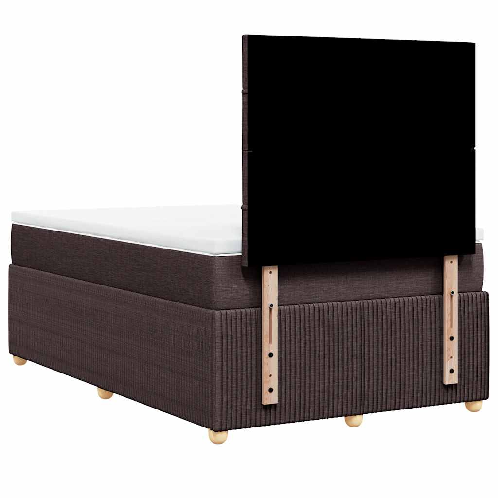 Giroletto a Molle con Materasso Marrone Scuro 120x200cm Tessuto | homemem39
