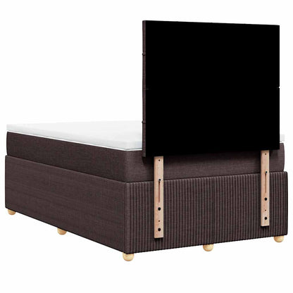 Giroletto a Molle con Materasso Marrone Scuro 120x200cm Tessuto | homemem39