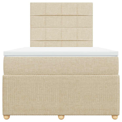 Giroletto a Molle con Materasso Crema 120x200 cm in Tessuto - homemem39