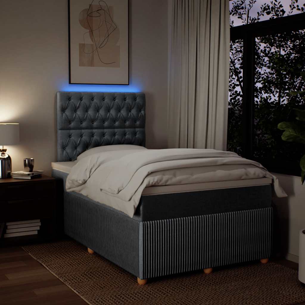 Giroletto a Molle con Materasso Grigio Chiaro 120x200cm Tessuto | homemem39
