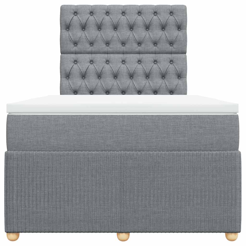 Giroletto a Molle con Materasso Grigio Chiaro 120x200cm Tessuto | homemem39