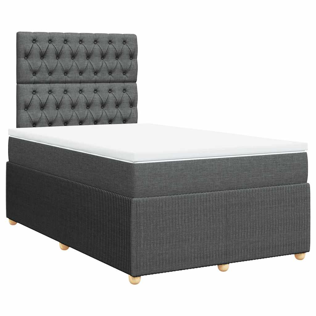 Giroletto a Molle con Materasso Grigio Scuro 120x200 cm Tessuto