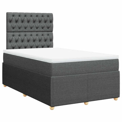 Giroletto a Molle con Materasso Grigio Scuro 120x200 cm Tessuto