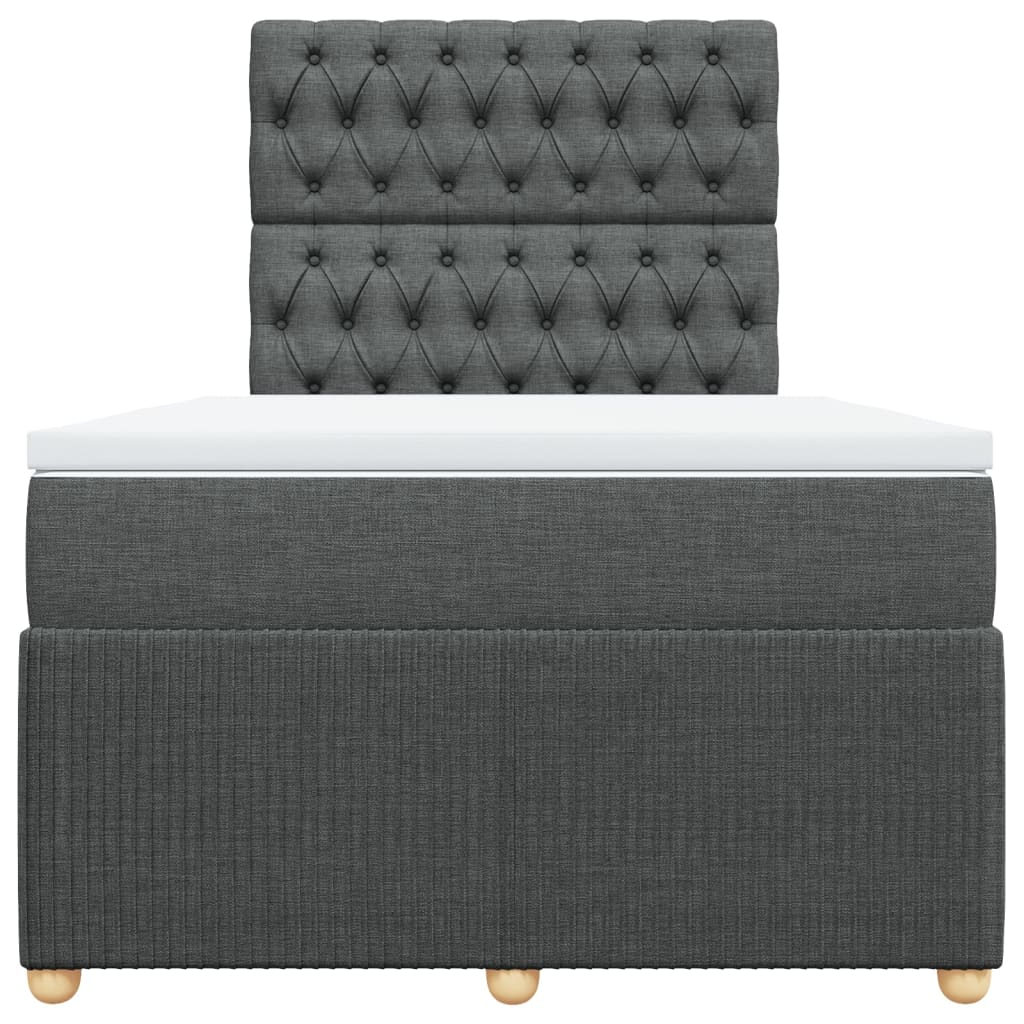 Giroletto a Molle con Materasso Grigio Scuro 120x200 cm Tessuto | homemem39