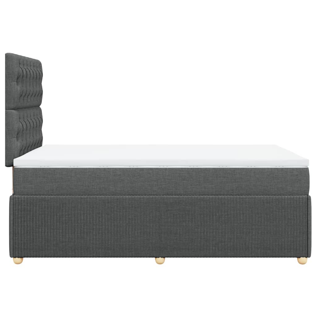 Giroletto a Molle con Materasso Grigio Scuro 120x200 cm Tessuto | homemem39