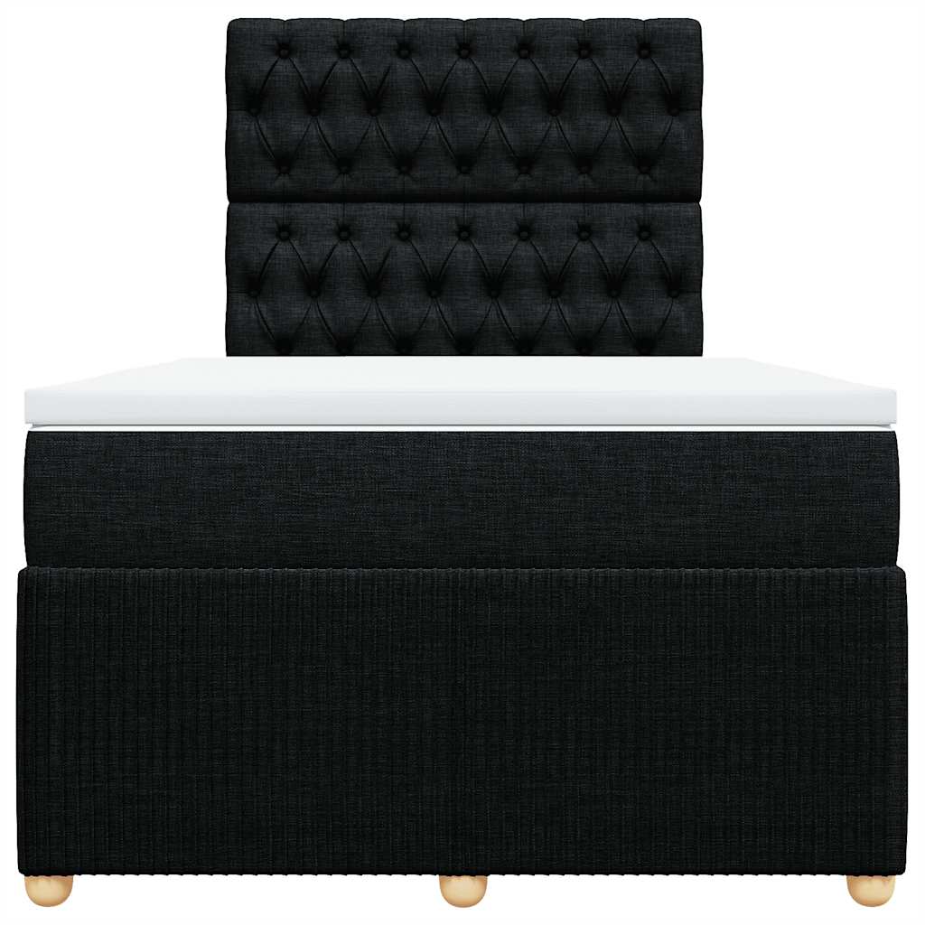 Giroletto a Molle con Materasso Nero 120x200 cm in Tessuto
