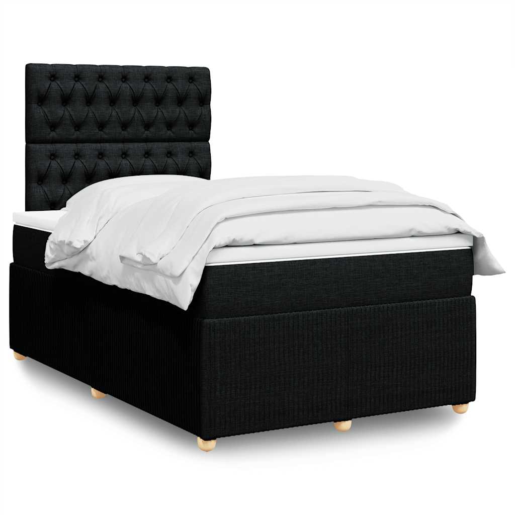 Giroletto a Molle con Materasso Nero 120x200 cm in Tessuto | homemem39