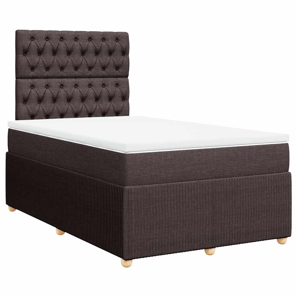 Giroletto a Molle con Materasso Marrone Scuro 120x200cm Tessuto | homemem39