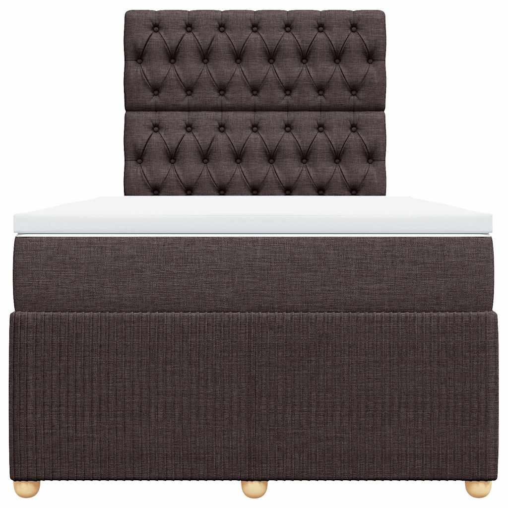 Giroletto a Molle con Materasso Marrone Scuro 120x200cm Tessuto