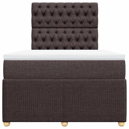 Giroletto a Molle con Materasso Marrone Scuro 120x200cm Tessuto