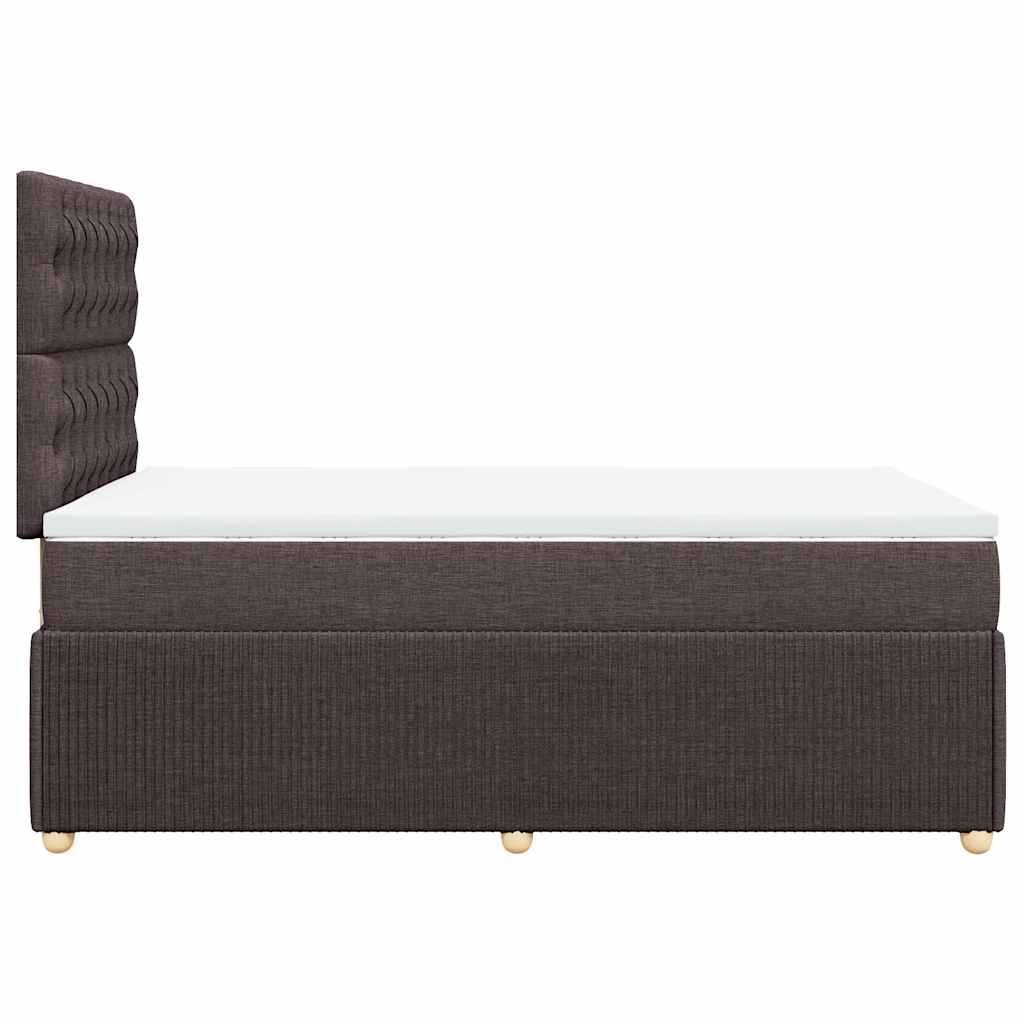 Giroletto a Molle con Materasso Marrone Scuro 120x200cm Tessuto | homemem39