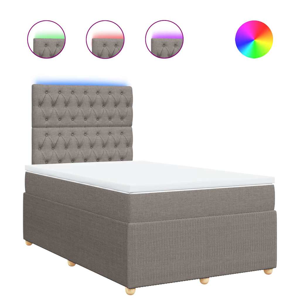 Giroletto a Molle con Materasso Tortora 120x200 cm in Tessuto | homemem39