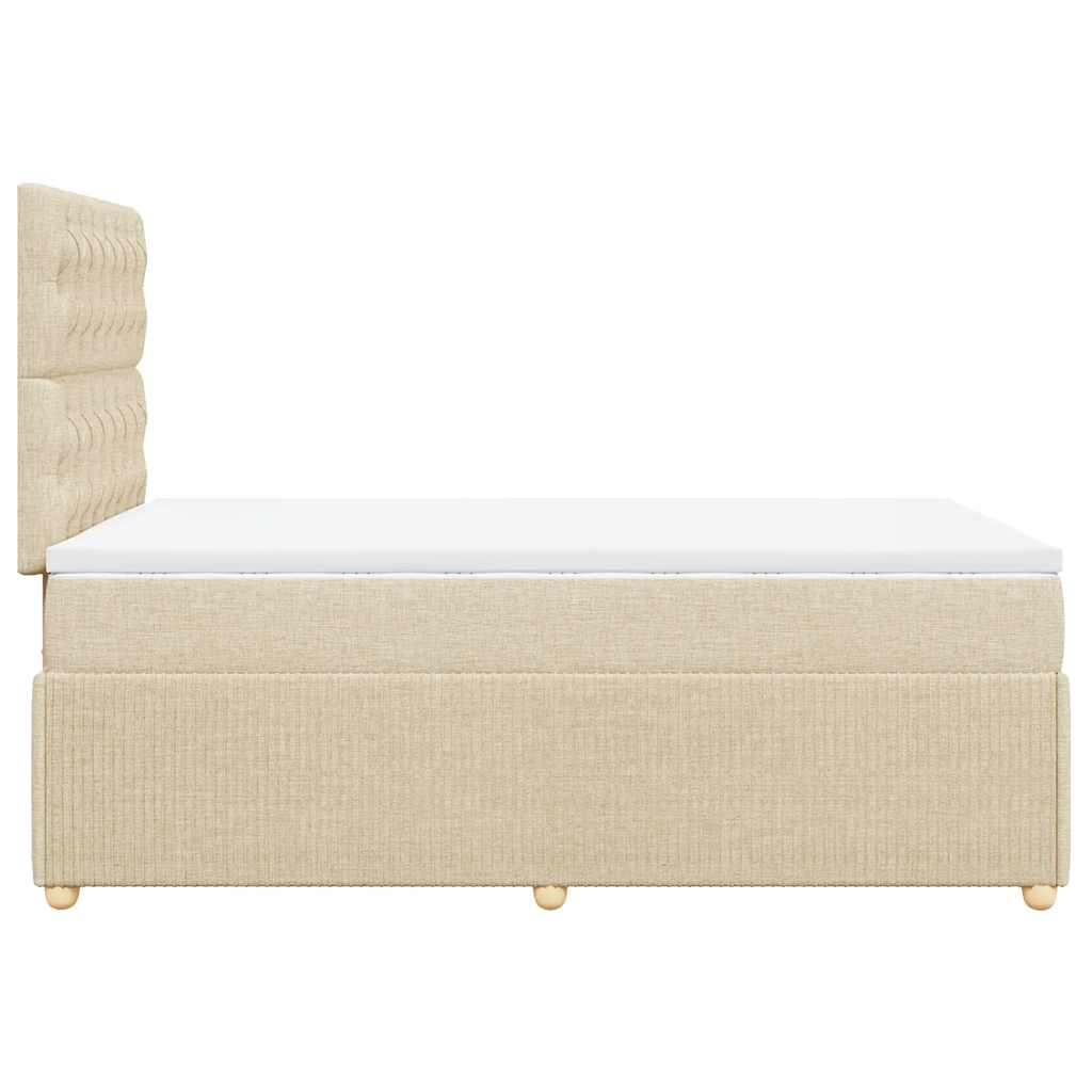 Giroletto a Molle con Materasso Crema 120x200 cm in Tessuto