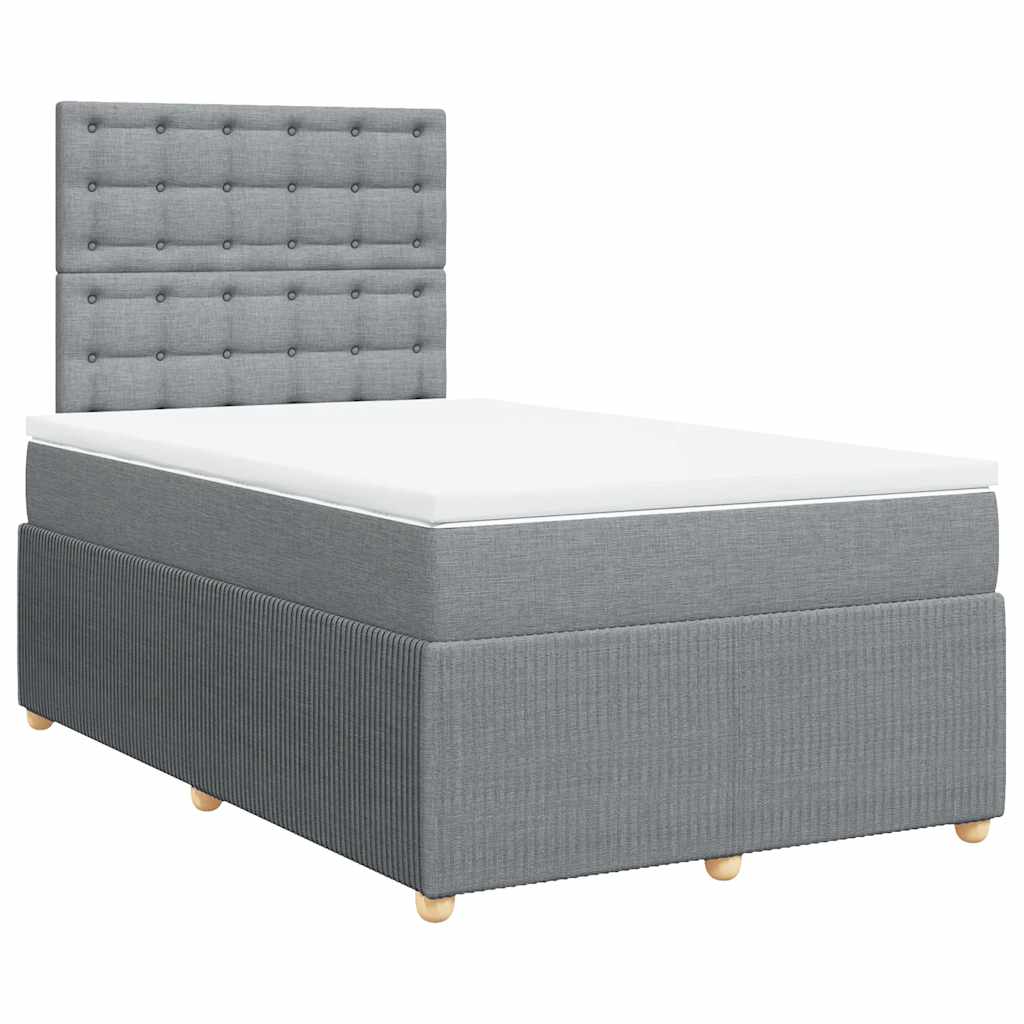 Giroletto a Molle con Materasso Grigio Chiaro 120x200cm Tessuto | homemem39