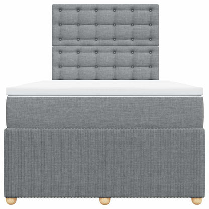 Giroletto a Molle con Materasso Grigio Chiaro 120x200cm Tessuto | homemem39