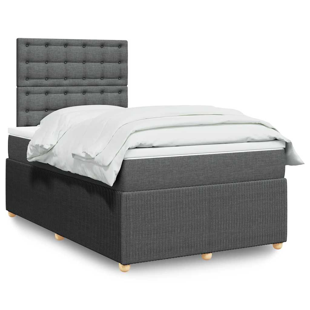 Giroletto a Molle con Materasso Grigio Scuro 120x200 cm Tessuto | homemem39