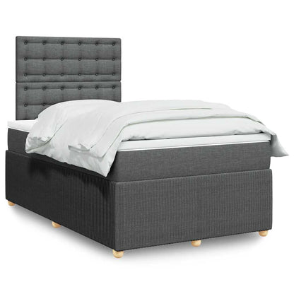 Giroletto a Molle con Materasso Grigio Scuro 120x200 cm Tessuto | homemem39