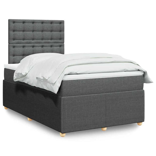 Giroletto a Molle con Materasso Grigio Scuro 120x200 cm Tessuto | homemem39