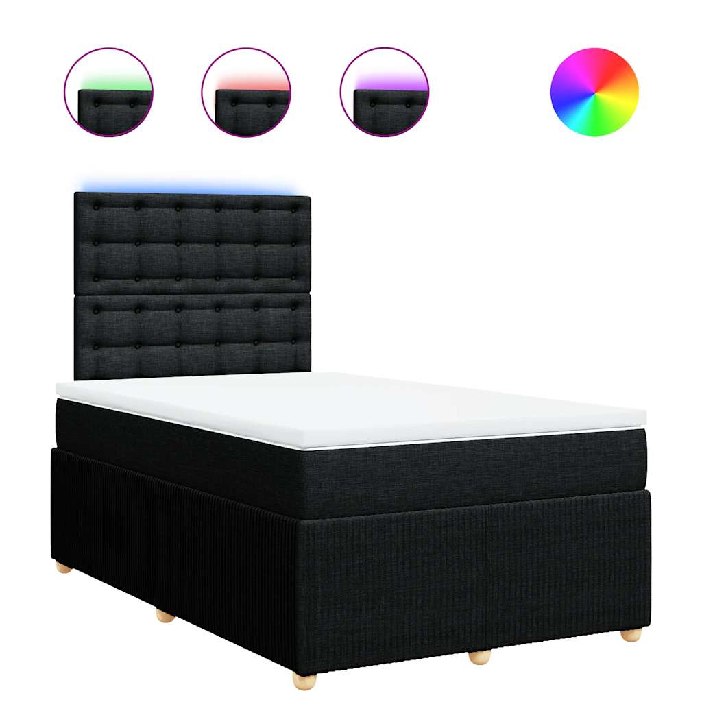 Giroletto a Molle con Materasso Nero 120x200 cm in Tessuto | homemem39