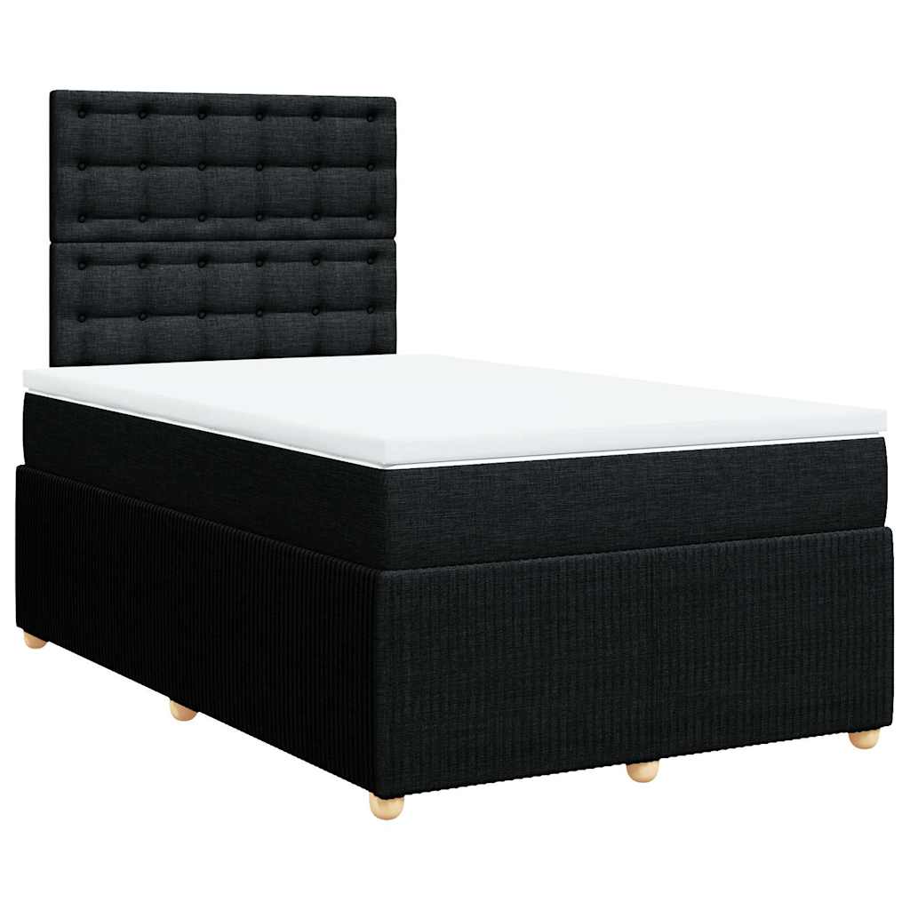 Giroletto a Molle con Materasso Nero 120x200 cm in Tessuto | homemem39