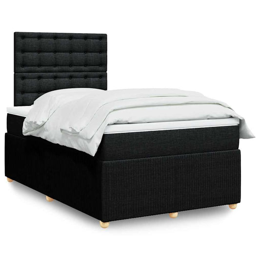 Giroletto a Molle con Materasso Nero 120x200 cm in Tessuto | homemem39
