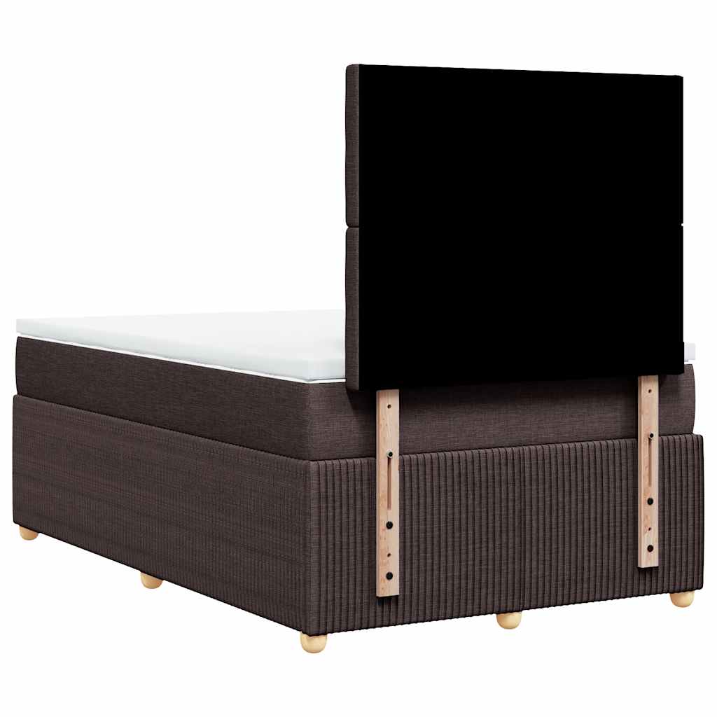Giroletto a Molle con Materasso Marrone Scuro 120x200cm Tessuto | homemem39