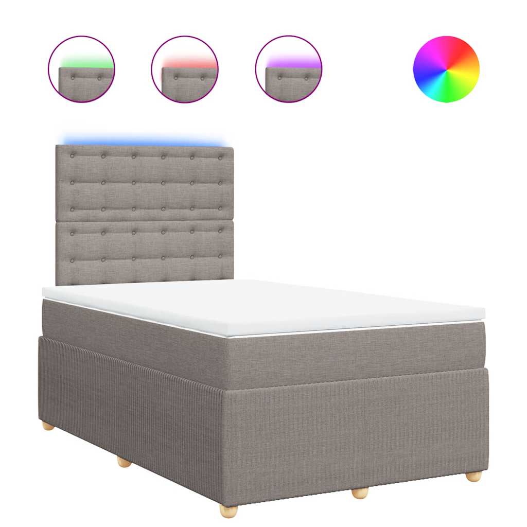 Giroletto a Molle con Materasso Tortora 120x200 cm in Tessuto | homemem39