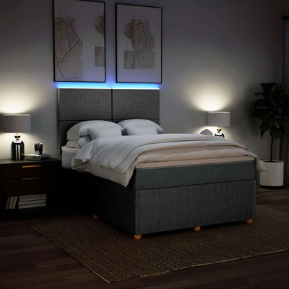 Giroletto a Molle con Materasso Grigio Chiaro 140x190cm Tessuto