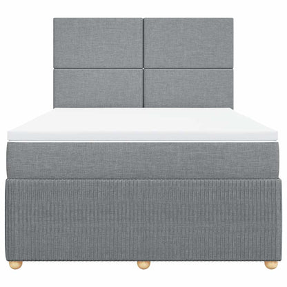 Giroletto a Molle con Materasso Grigio Chiaro 140x190cm Tessuto | homemem39