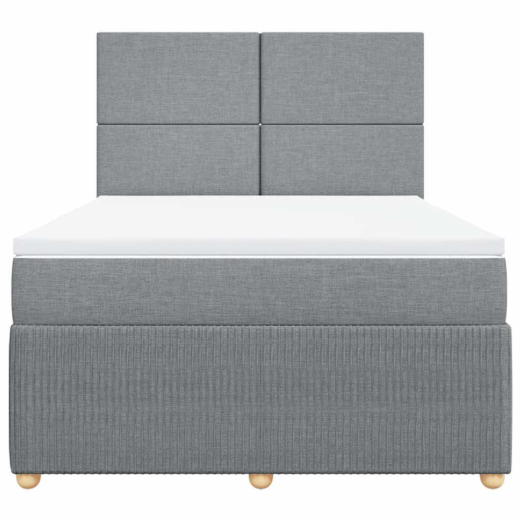 Giroletto a Molle con Materasso Grigio Chiaro 140x190cm Tessuto