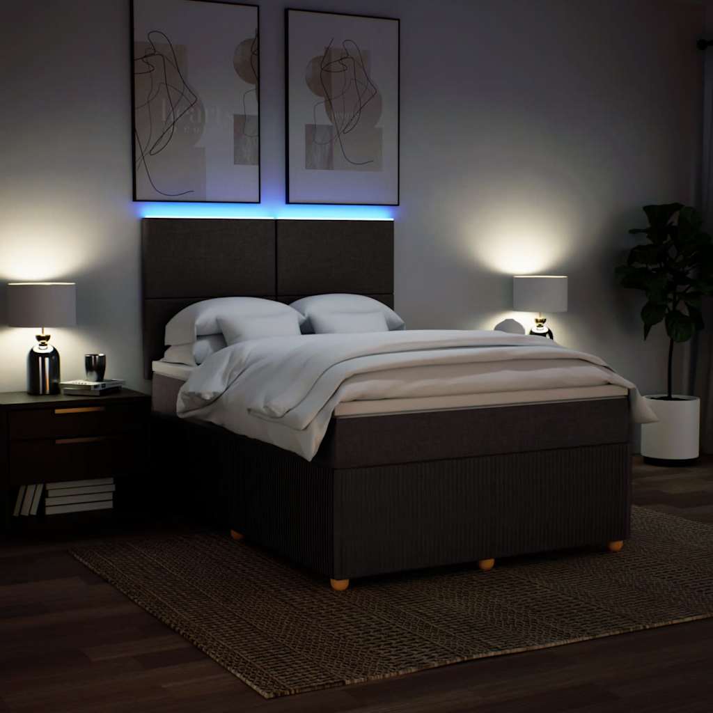 Giroletto a Molle con Materasso Marrone Scuro 140x190cm Tessuto | homemem39