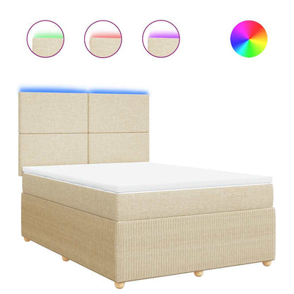 Giroletto a Molle con Materasso Crema 140x19 cm in Tessuto | homemem39