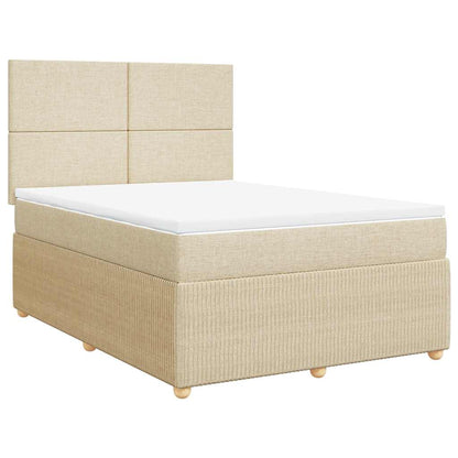 Giroletto a Molle con Materasso Crema 140x19 cm in Tessuto | homemem39