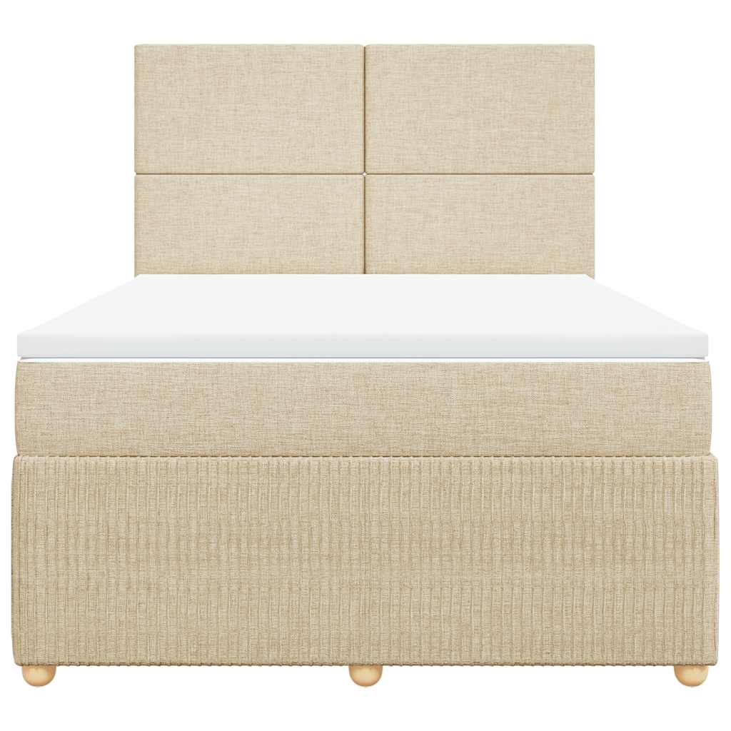 Giroletto a Molle con Materasso Crema 140x19 cm in Tessuto | homemem39