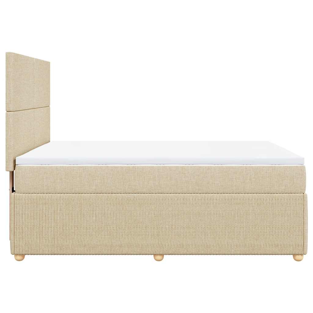 Giroletto a Molle con Materasso Crema 140x19 cm in Tessuto | homemem39