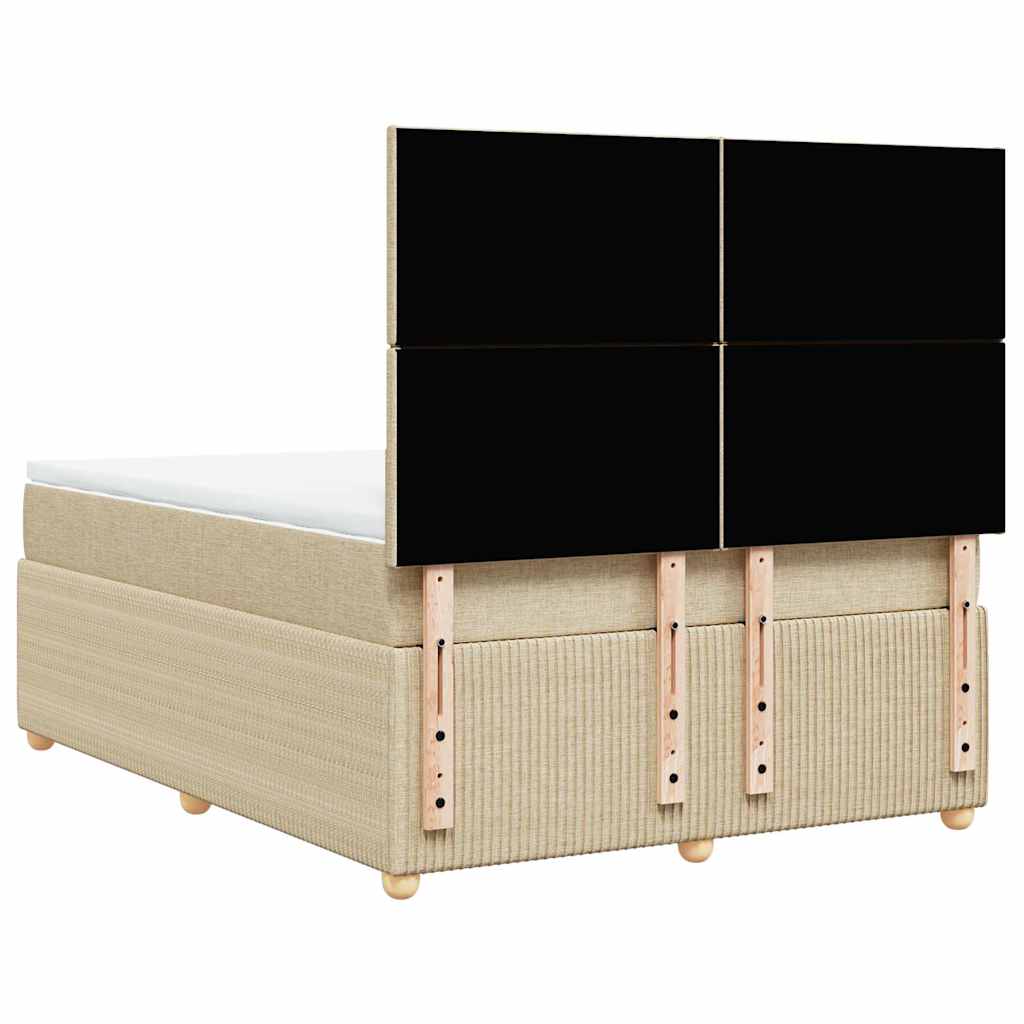 Giroletto a Molle con Materasso Crema 140x19 cm in Tessuto | homemem39