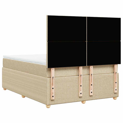 Giroletto a Molle con Materasso Crema 140x19 cm in Tessuto | homemem39