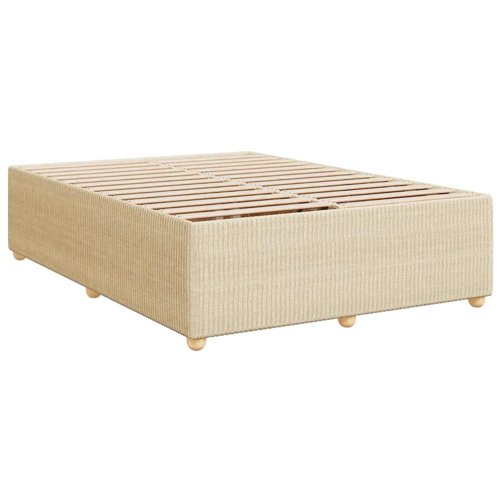 Giroletto a Molle con Materasso Crema 140x19 cm in Tessuto | homemem39